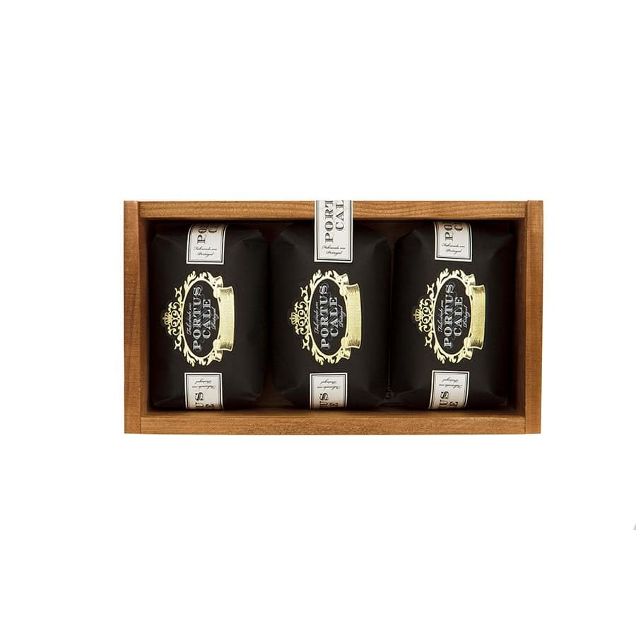Portus Cale Ruby Red Aromatic Triple Milled Soap Set-3 (150g each) Scents of Grape and Red Berries in a Wood-Box Luxury Presentation Beauty & Personal Care Portus Cale