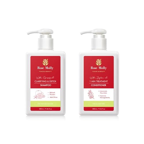 Rose Molly White Grapefruit Clarifying & Detox Shampoo, 1 Min Treatment Conditioner Set, 9.46 fl oz Beauty & Personal Care Rose Molly