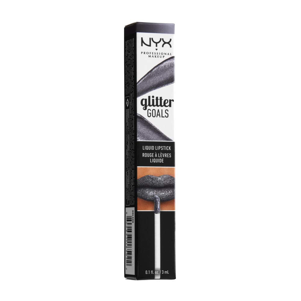 NYX PROFESSIONAL MAKEUP Glitter Goals Liquid Lipstick - Alienated (Deep Grey With Silver Glitter) Beauty & Personal Care NYX PROFESSIONAL MAKEUP