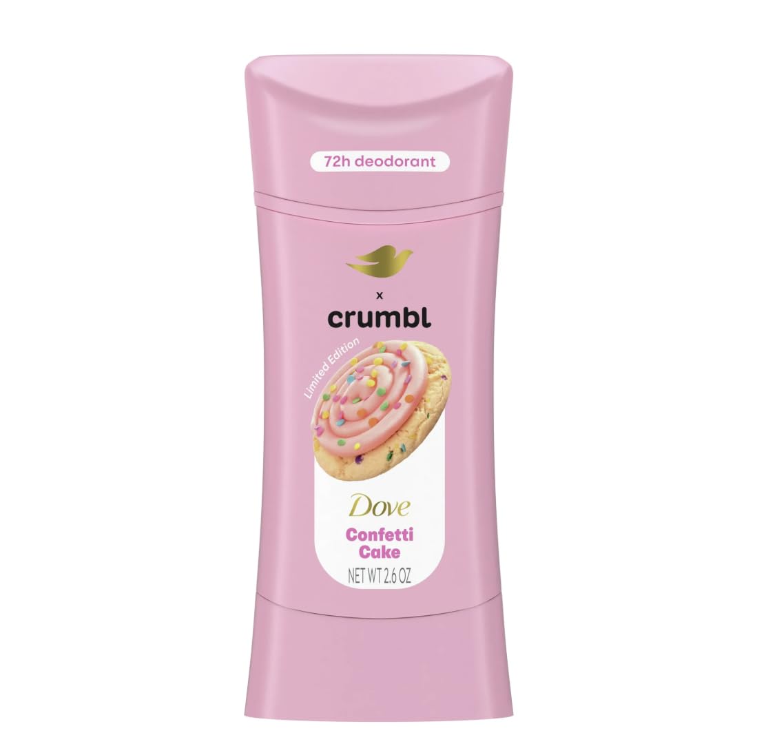 Dove x Crumbl 1 Pack Deodorant Stick Crumbl Confetti Cake Aluminum Free, 2.6 oz Beauty and Personal Care Dove