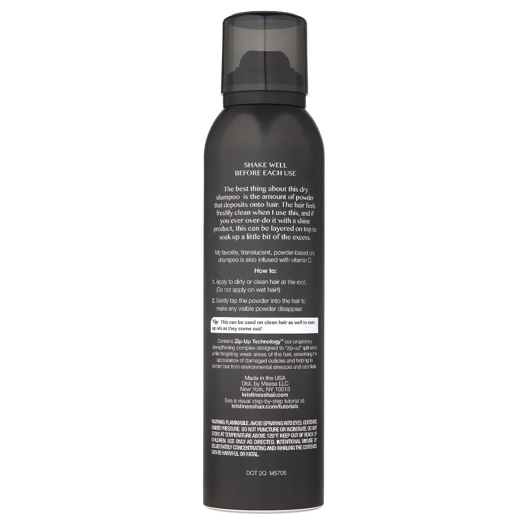 Kristin Ess Hair Dry Styling Set - Vitamin C Dry Shampoo Powder Spray + Light Hold Texturizing Spray - Volumizing + Oil Absorbing + Shine Enhancing