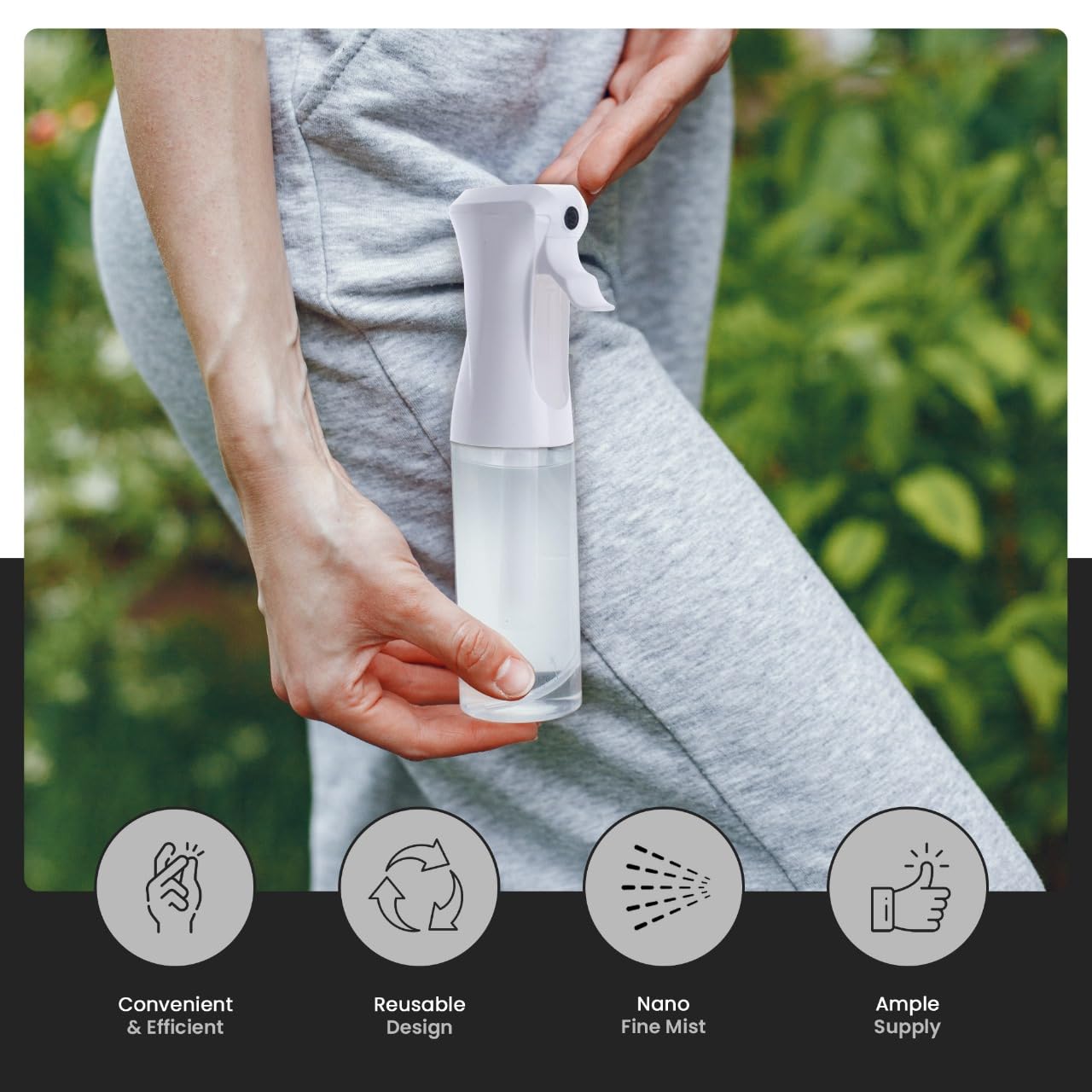 VIGOR PATH Continuous Mist Clear Spray Bottle 200ml Fine Mist for Hair Beauty and Personal Care VIGOR PATH