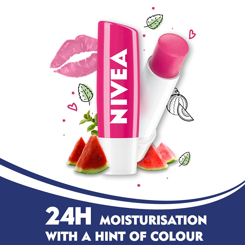 Nivea Fruity Shine Watermelon Lip Balm, 4.8gm Beauty and Personal Care NIVEA