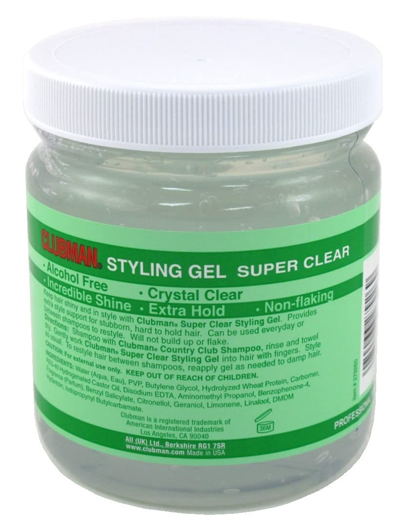 Clubman Pinaud Super Clear Styling Gel Super Hold, 16 oz (Pack of 2) Beauty & Personal Care Clubman
