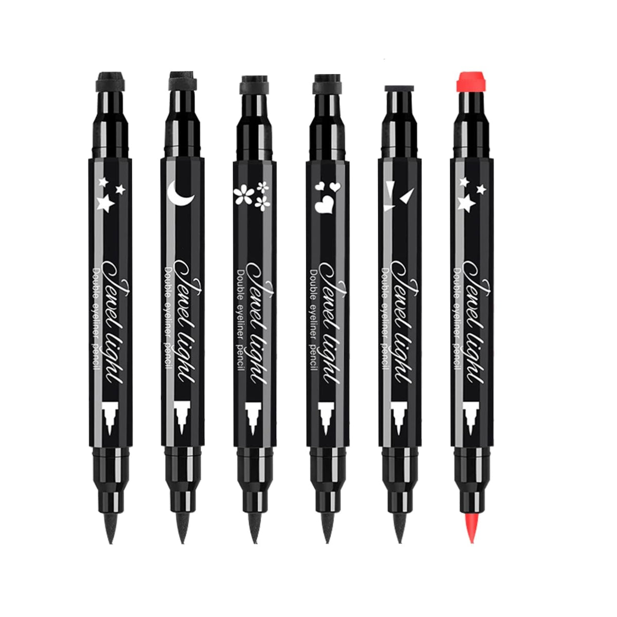 Pinkiou 6Pcs Eyeliner Stamp Pen Set, Long-lasting Eye Liner Pencil for Eye Makeup,Waterproof Double-Sided Liquid Eyeliner Stamp Pen Set Beauty & Personal Care Pinkiou