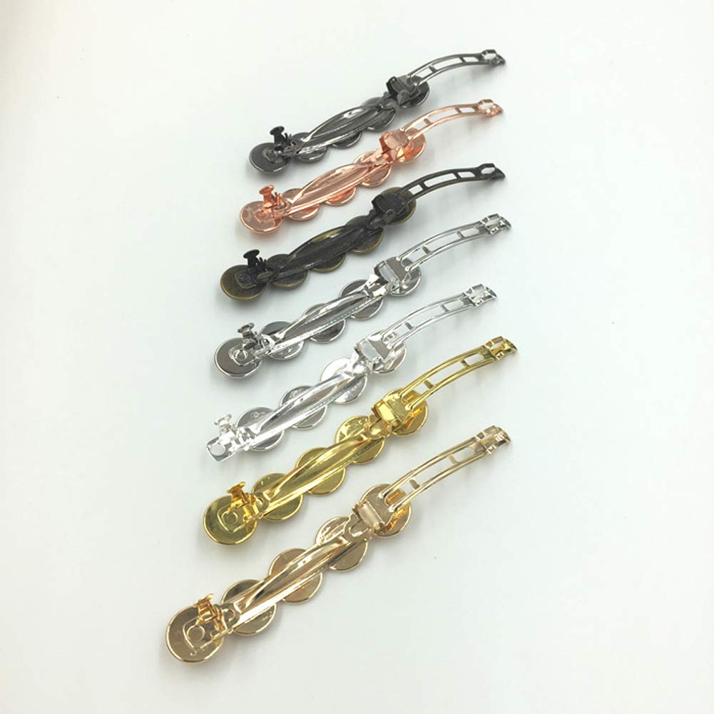 10 Pieces Metal Hair Clips with Blank Round Tray Base Fits 12mm Round Hair Clip Cabochon Settings Hair Barrettes with Blank Hairgrip Base Trays Beauty & Personal Care lasenersm