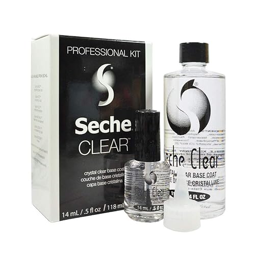 Seche Clear Professional Kit, Crystal Clear Base Coat for Nail Polish, 4 oz & 0.5 oz Refill Beauty & Personal Care Seche