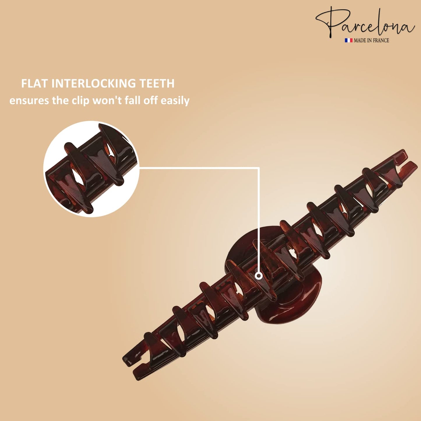 Parcelona French Pinch Tortoise Shell Covered Spring Crystal Jaw Hair Claw Clip Clamp Clutcher for Women Beauty & Personal Care Parcelona
