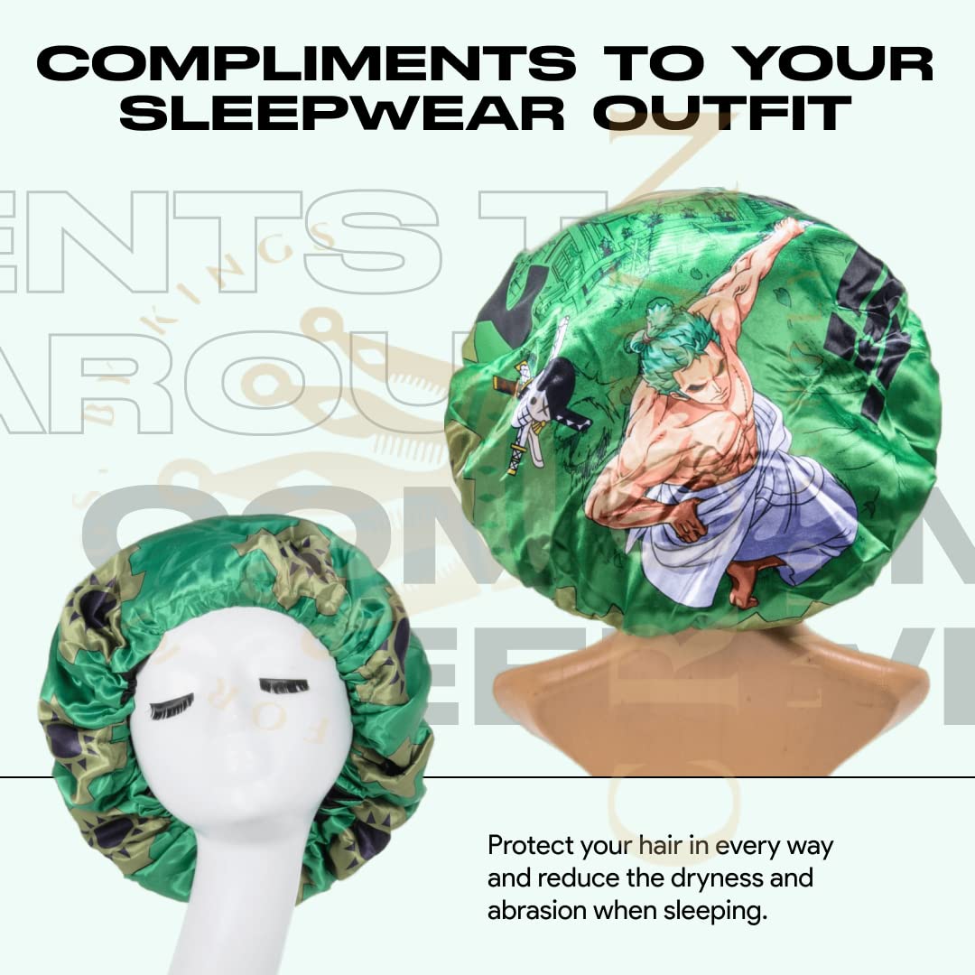 Silky Design Bonnet with Elastic Soft Band Adjustable Women and Men Bonnets for Sleeping Comfortable Satin Fabric (Green Zoroo) Beauty and Personal Care FOR KINGS. BY KINGS CROWN LMTD SUPPLY