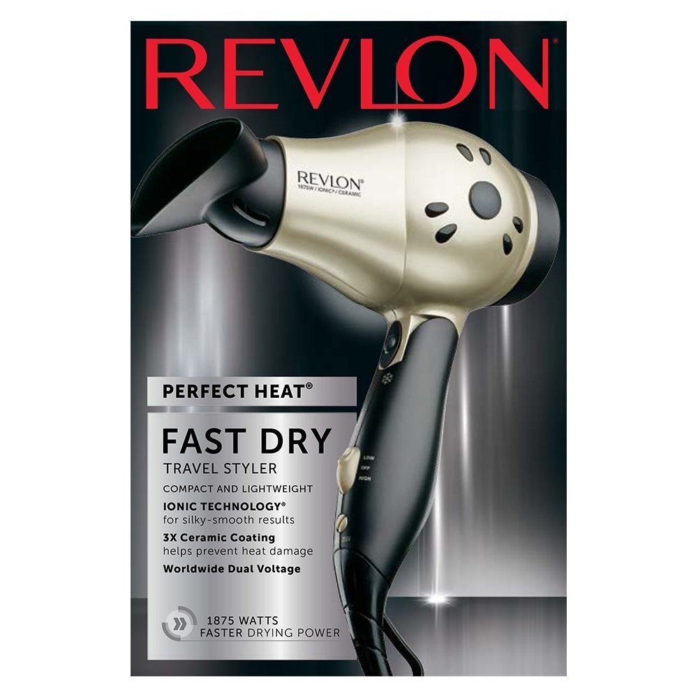 REVLON 1875W Compact Folding Handle Hair Dryer | Great for Travel Beauty & Personal Care Helen Of Troy