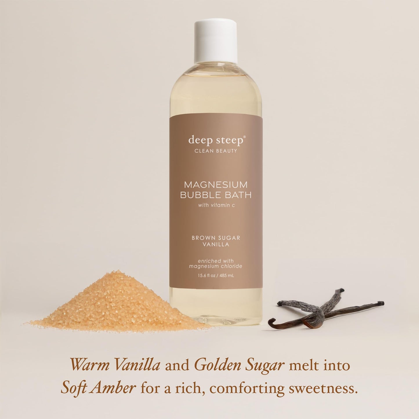 Deep Steep Magnesium Bubble Bath, 15.6 oz - Foaming Soak with Magnesium, Coconut Oil, Aloe, Vitamin C, Shea Butter & Argan Oil - Vegan, Clean Beauty Beauty and Personal Care Deep Steep