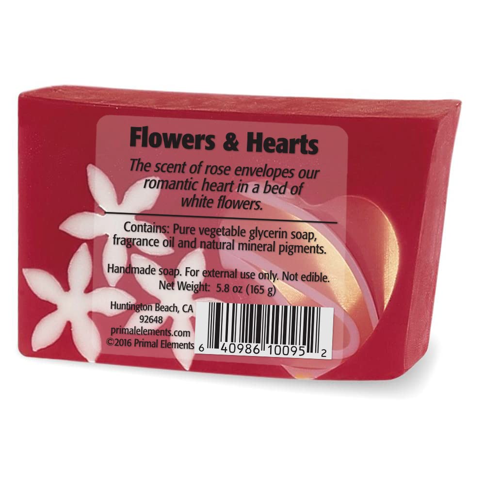 Primal Elements Bar Soap in Shrinkwrap, Flowers and Hearts, 5.8 Ounce Beauty & Personal Care Primal Elements