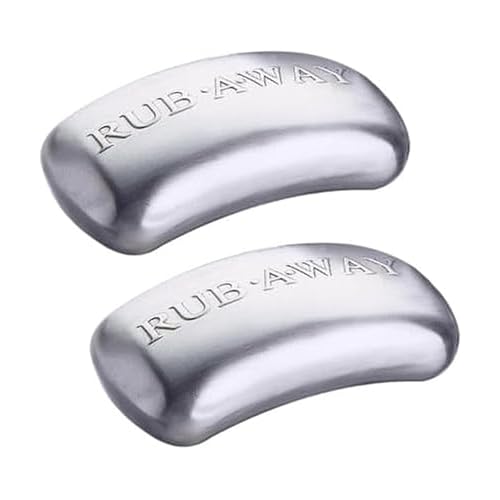 Amco Rub Away Bar, Stainless Steel Odor Absorber (4" x 2.25") - Dishwasher Safe Kitchen & Outdoor Essential for Garlic, Onion, Fishing, Hiking Odors Beauty & Personal Care Amco