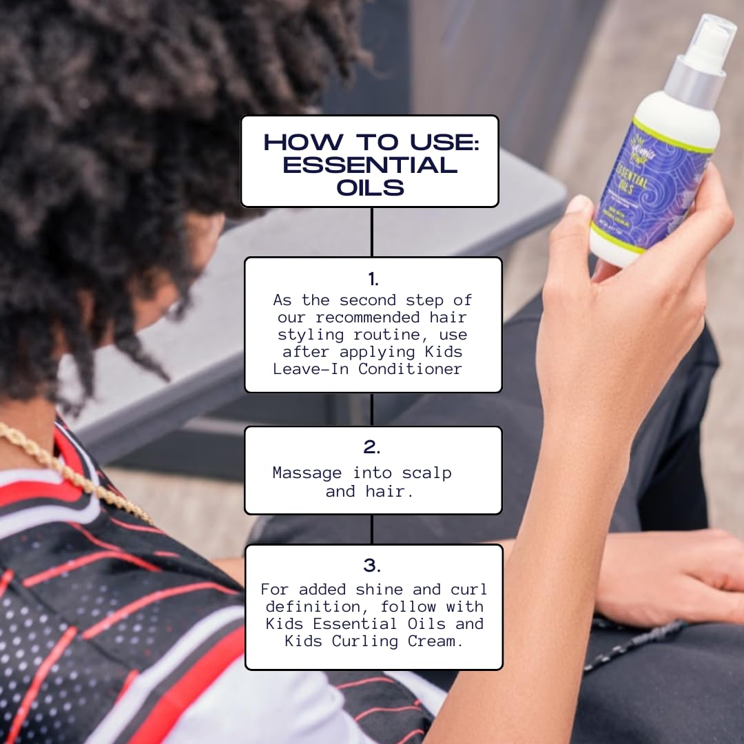 YOUNG KING HAIR CARE Kids Essential Oils For Boys | Nourish and Strengthen Natural Curls | Plant-Based and Harm-Free | 4 oz