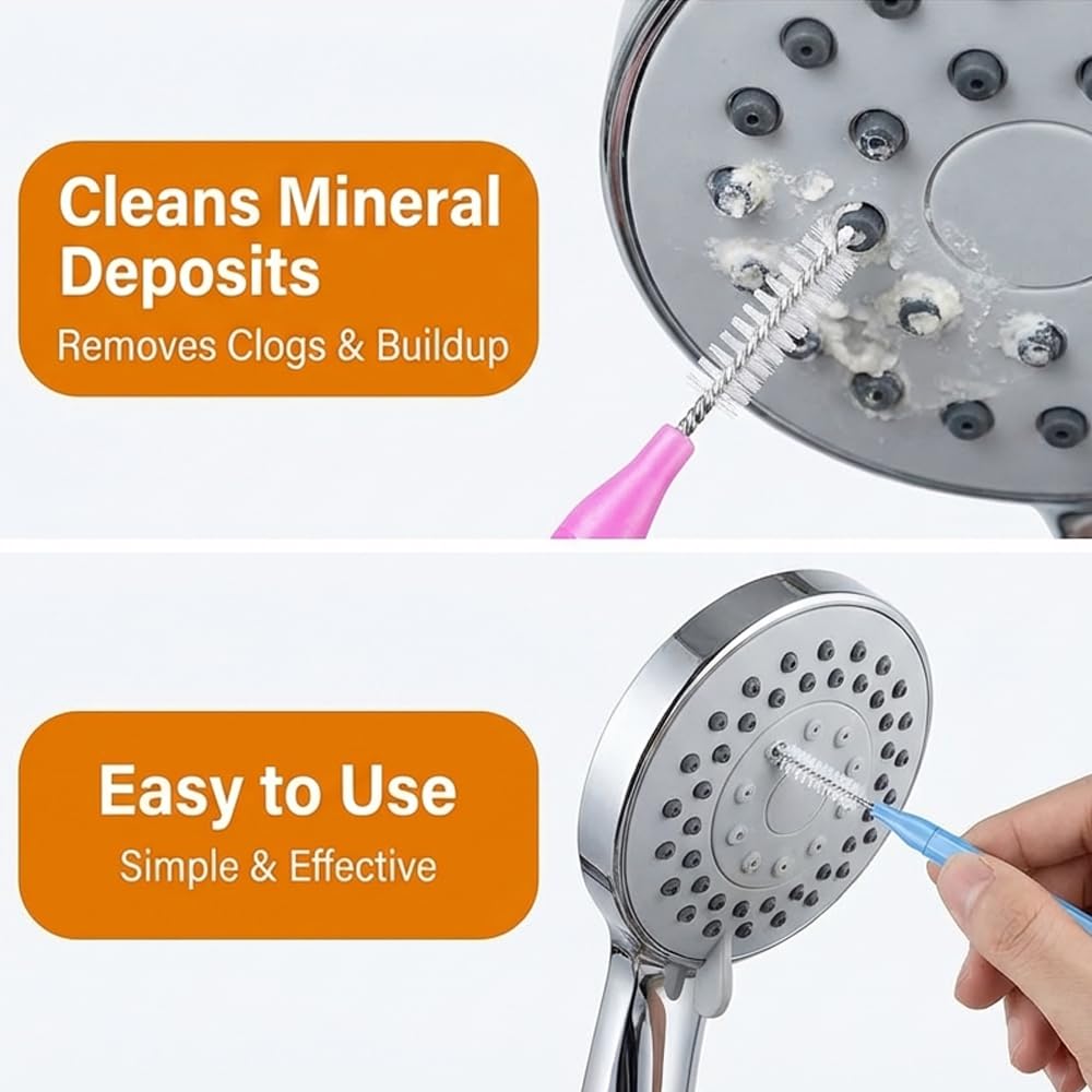 Shower Head Cleaner Tool, Multi-Size Shower Head Cleaning Brush & Shower Head Cleaner Picks for Unclogging Small Nozzles & Crevices Shower Cleaning Beauty and Personal Care ZINGSURE