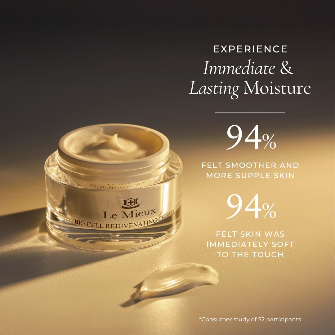 Le Mieux Bio Cell Rejuvenating Cream - Triple Peptide Facial Moisturizer with Hyaluronic Acid, Squalane & Rose Hip, Night & Day Cream for Face & Neck Beauty & Personal Care Le Mieux