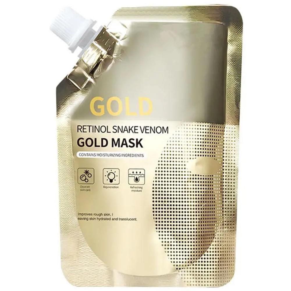 Retinol Snake Venom Gold Peel-Off Mask 100g – Anti-Aging Face Mask to Reduce Wrinkles, Fine Lines, Acne & Minimize Pores, Moisturizing Beauty & Personal Care Yanficer