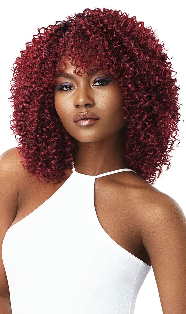 Outre Human Hair Blend Purple Pack 3PCS JERRY CURL LONG (DR425)