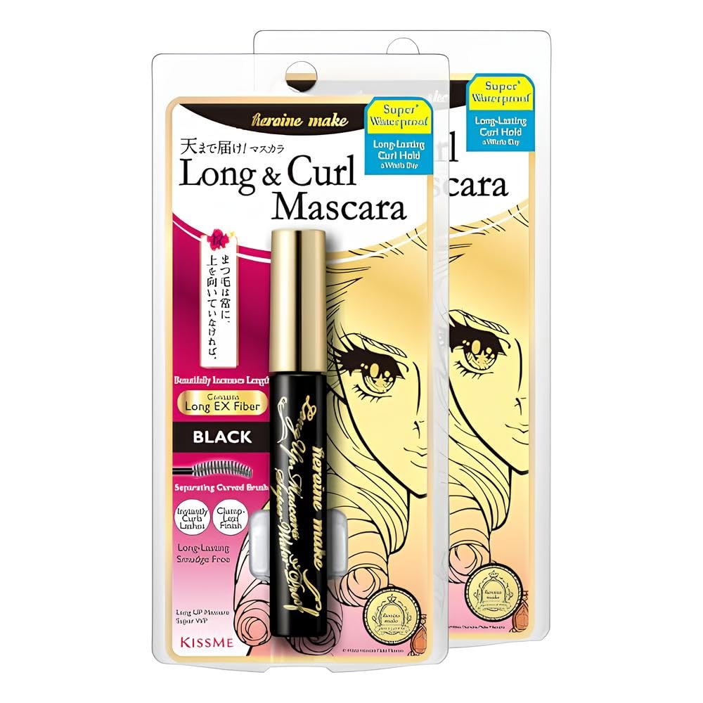 Heroine Make by KissMe Waterproof Mascara Black | Volumizing, Lengthening & Smudge-Proof Formula | Waterproof Mascara for Long-Lasting Curl & Volume | Beauty and Personal Care Heroine Make Default Title