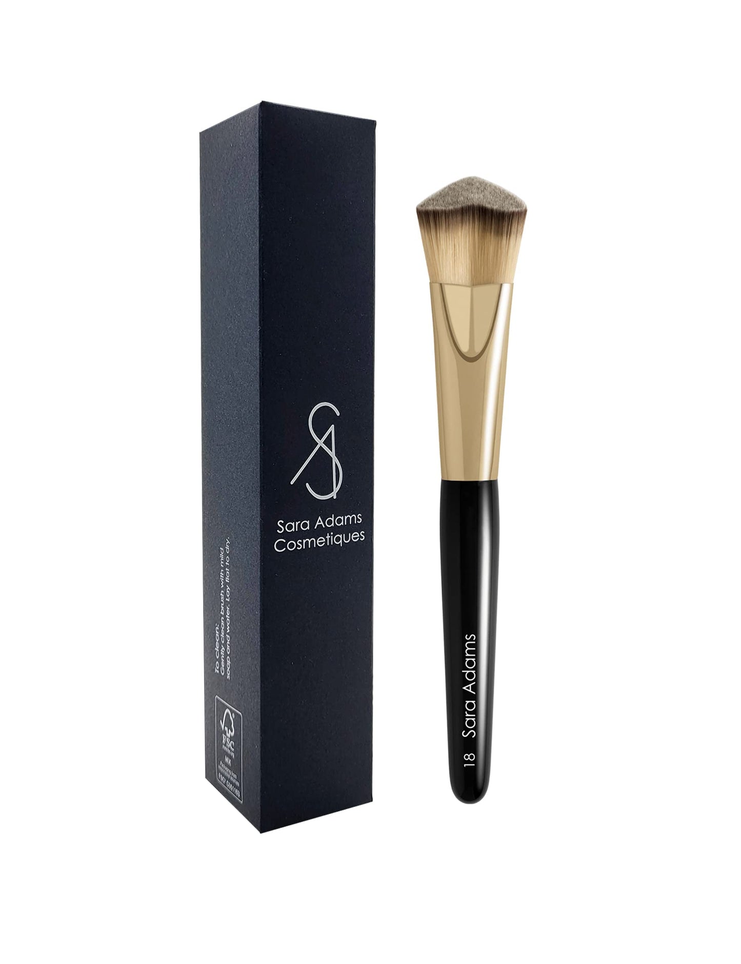 High Technique Angled Double-Sided Face Brush by Sara Adams Cosmetiques Beauty & Personal Care Sara Adams Cosmetiques