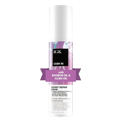 IGK CASH IN Instant Repair Serum | Helps Repair Damage, Protect Against Breakage and Heat | Seals Split Ends for a Softer, Smoother Finish | 1.7 Oz Beauty & Personal Care IGK