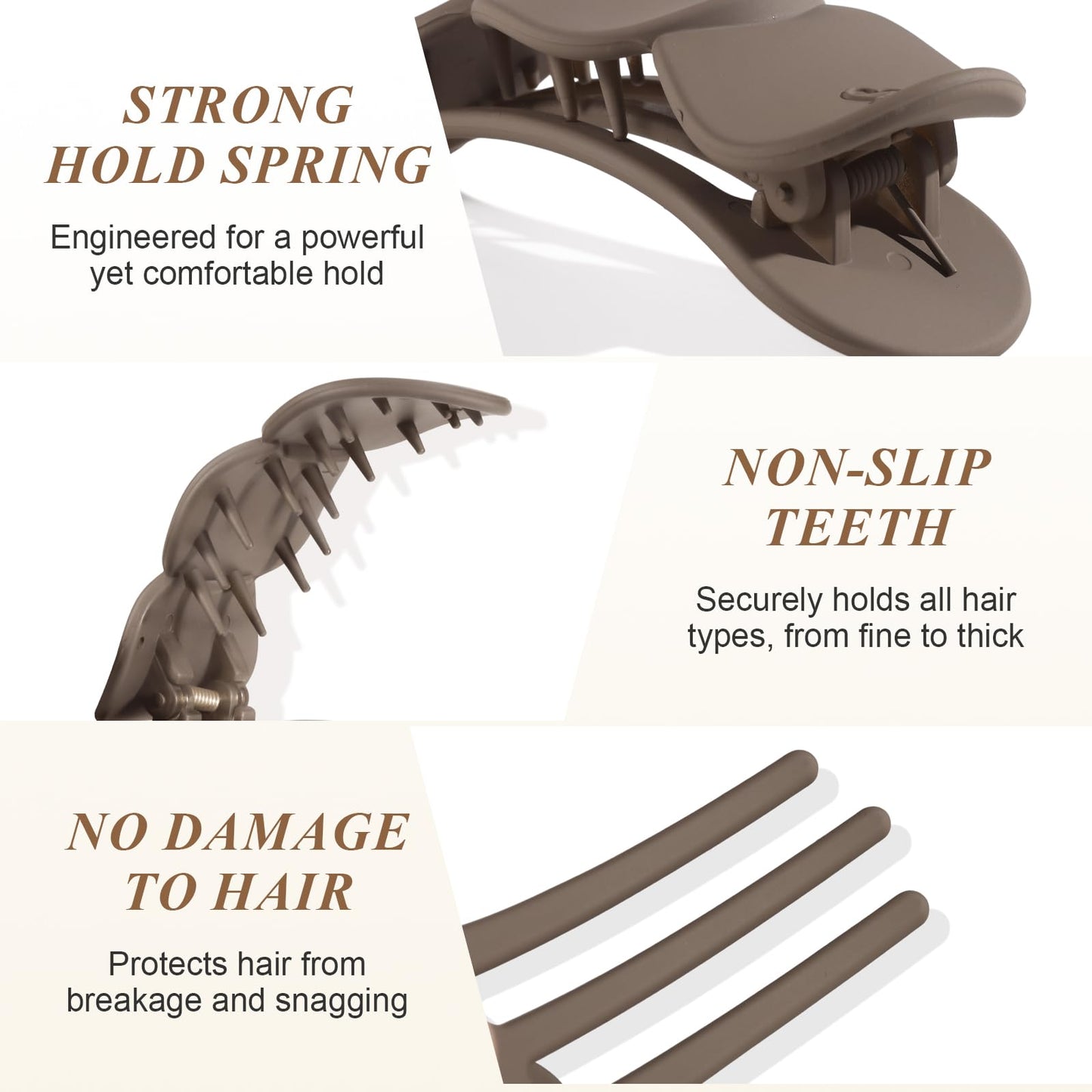 Amlaidu Medium Flat Hair Clips for Women, French Claw Clips Strong Hold for Thick & Thin Hair, Duckbill Hair Clips Non Slip for Driving Yoga - Beige Beauty and Personal Care Amlaidu