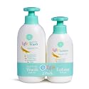 Little Me 2 Pack Set Baby Fragrance Free Head to Toe 500ml 3-In-1 Wash & 360ml Baby Lotion Beauty & Personal Care Little Me