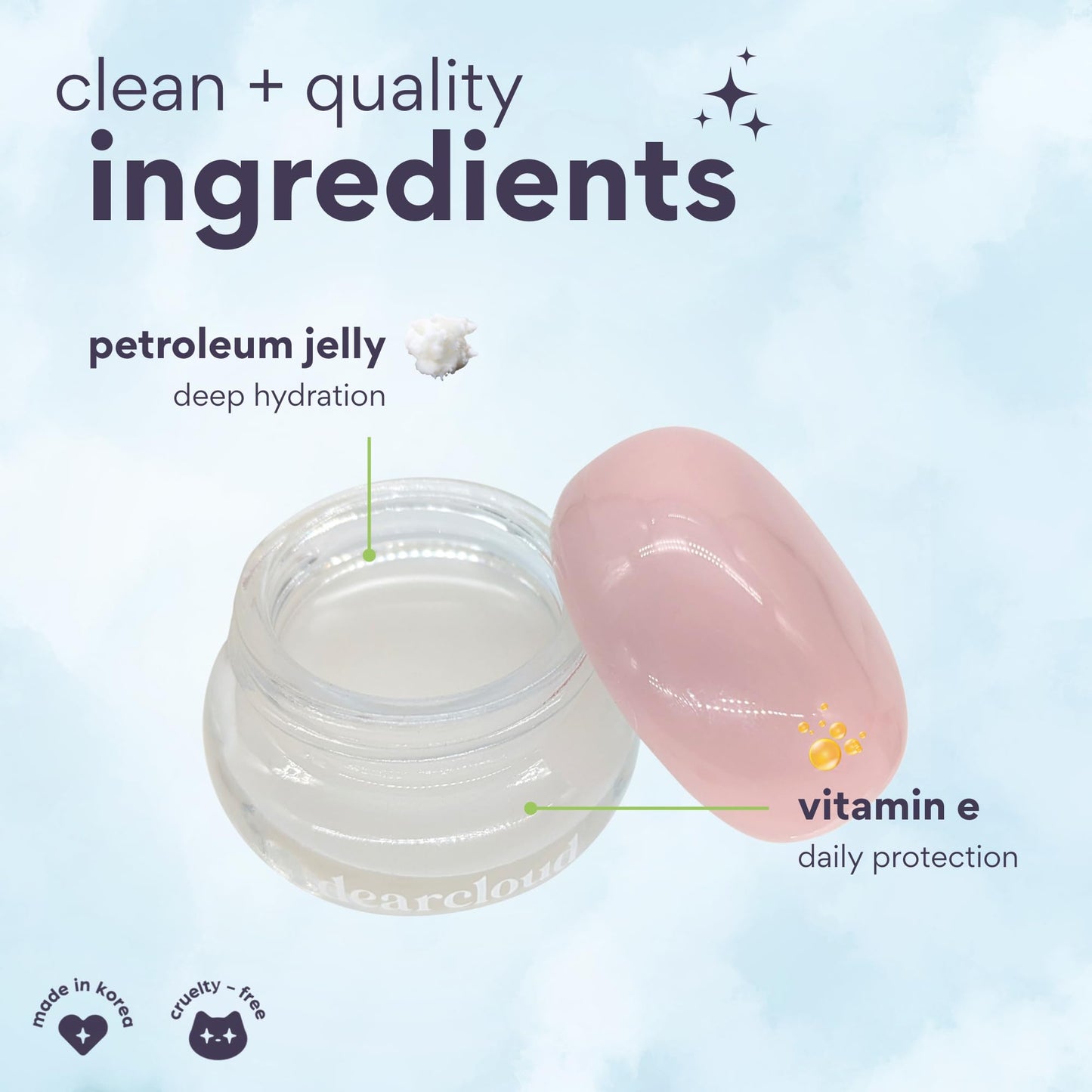 dearcloud Dewy Lip Jam - Lip Balm with Vitamin E (Crystal) Beauty and Personal Care dearcloud