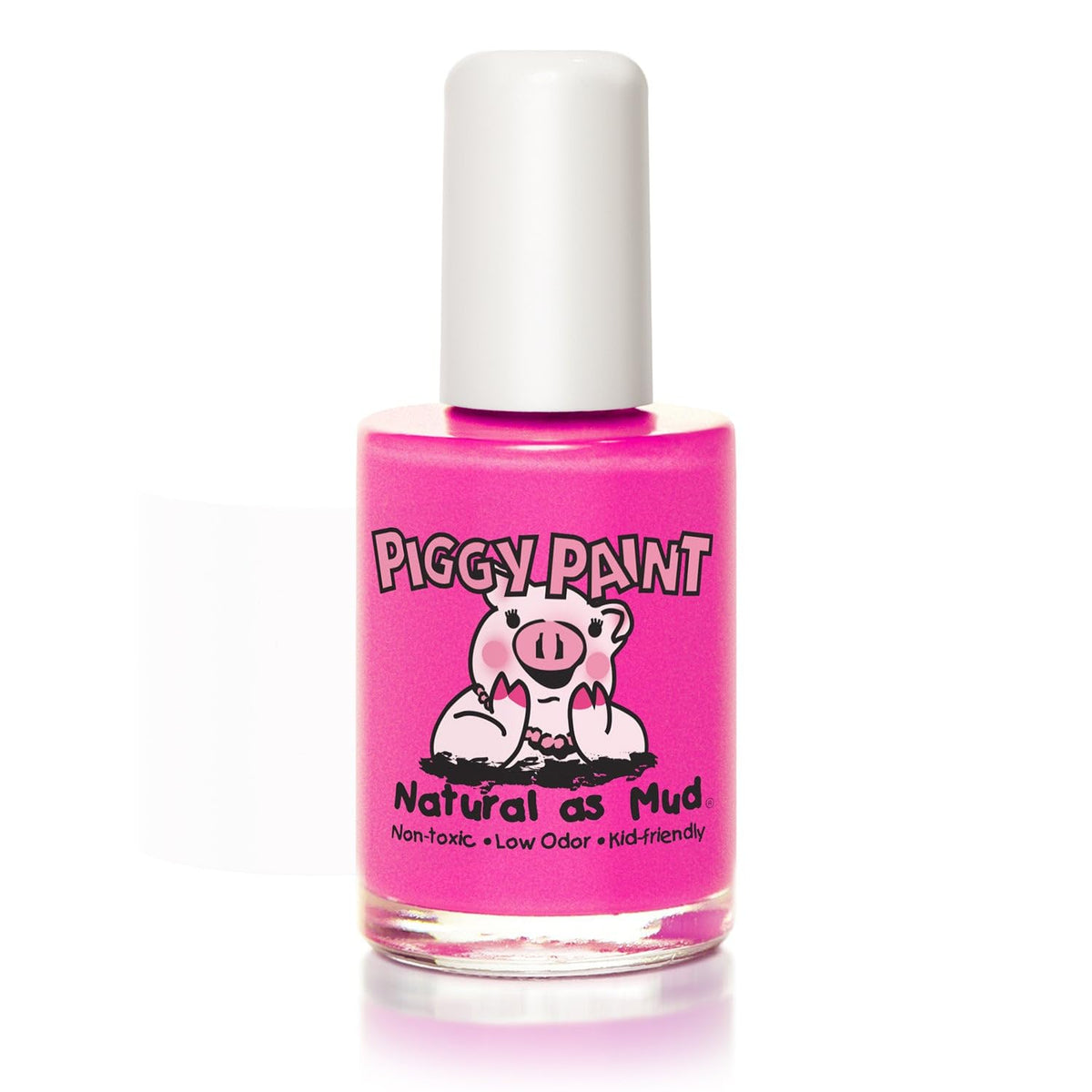 Piggy Paint Nail Polish, Non-Toxic, Natural, Vegan - Neon Pink Shimmer
