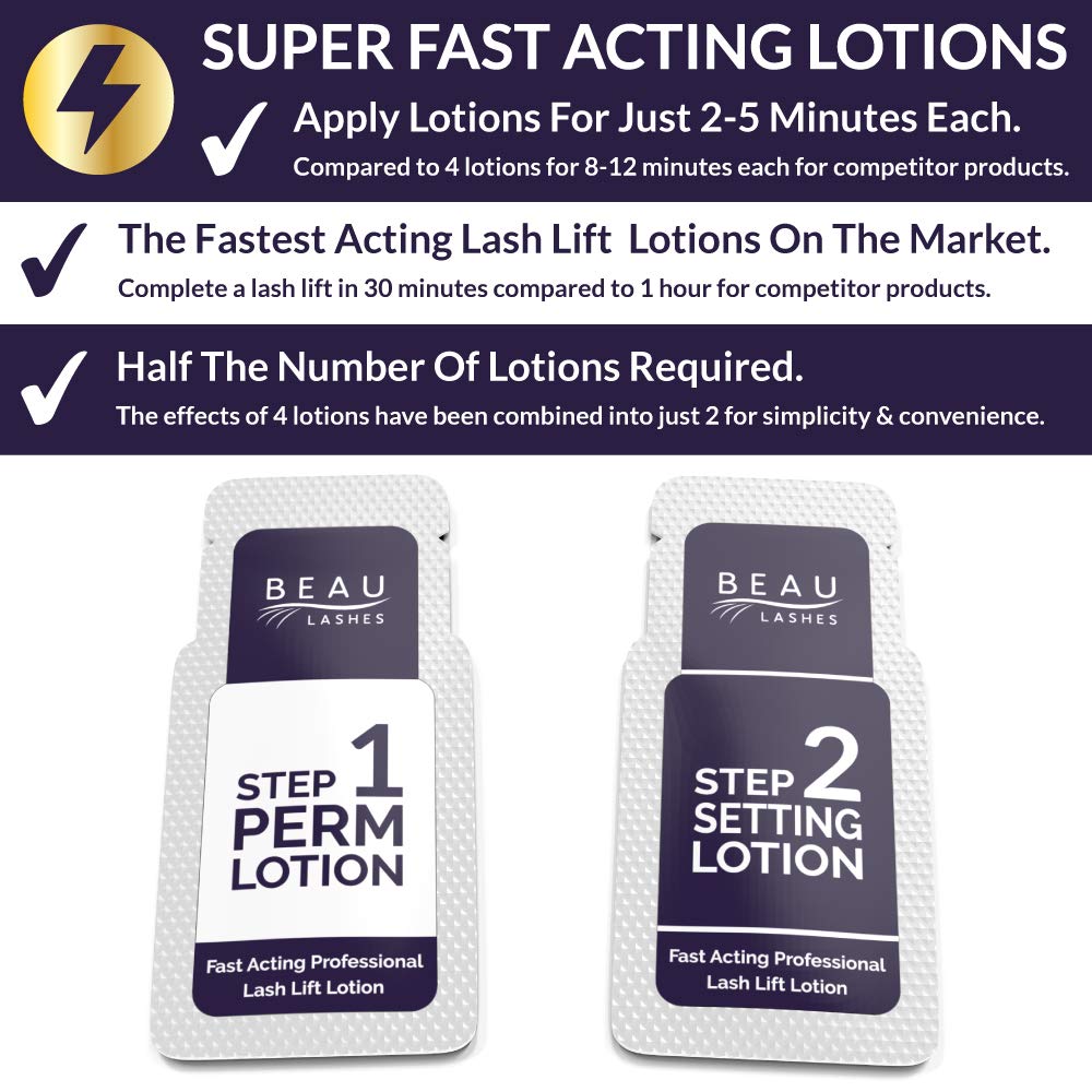 Lash Lift Kit For Professionals - For Perming, Curling and Lifting Eyelashes | Semi Permanent Salon Grade Supplies For Beauty Treatments | Includes Beauty & Personal Care BEAU LASHES