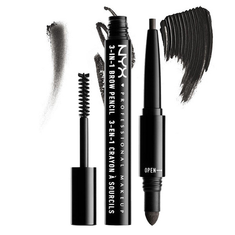 NYX Cosmetics 3-in1 Brow Pencil Black Beauty & Personal Care NYX PROFESSIONAL MAKEUP