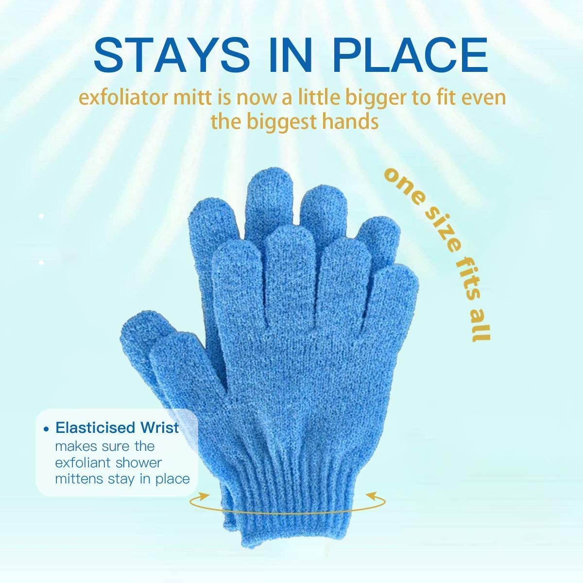 8 PCS ROTOPATA Deep Exfoliating Gloves Mitt with Hanging Loop for Shower, Spa, Body Scrubs, Dead Skin Cell Remover Bathing Accessories Beauty & Personal Care ROTOPATA