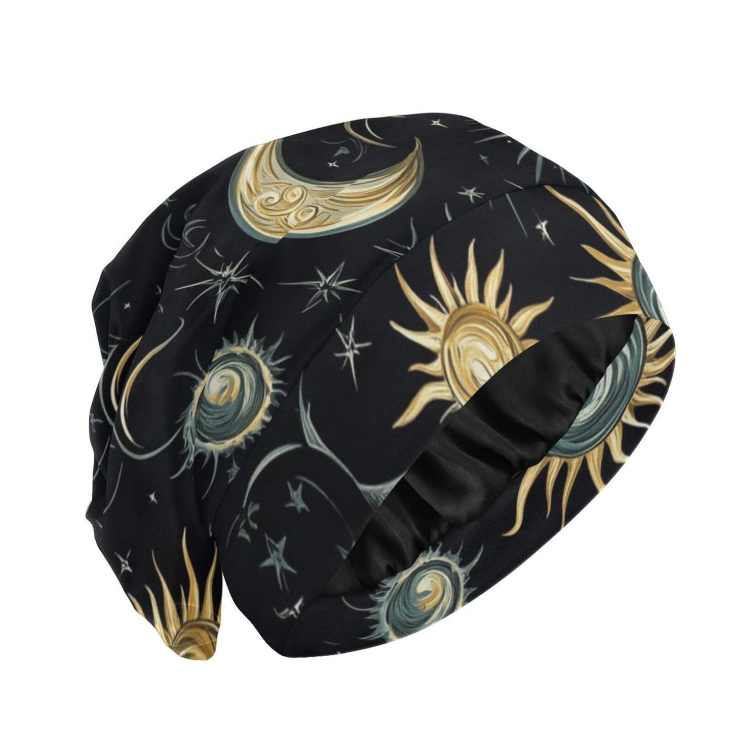 Bonnet Sleep Cap Hair Wrap Cover for Sleeping Satin Lined Head Wrap Nurse Cap Night Curly Long Hair Sleep Protection Slouchy Beanie for Men Women Star Beauty and Personal Care Eyanle