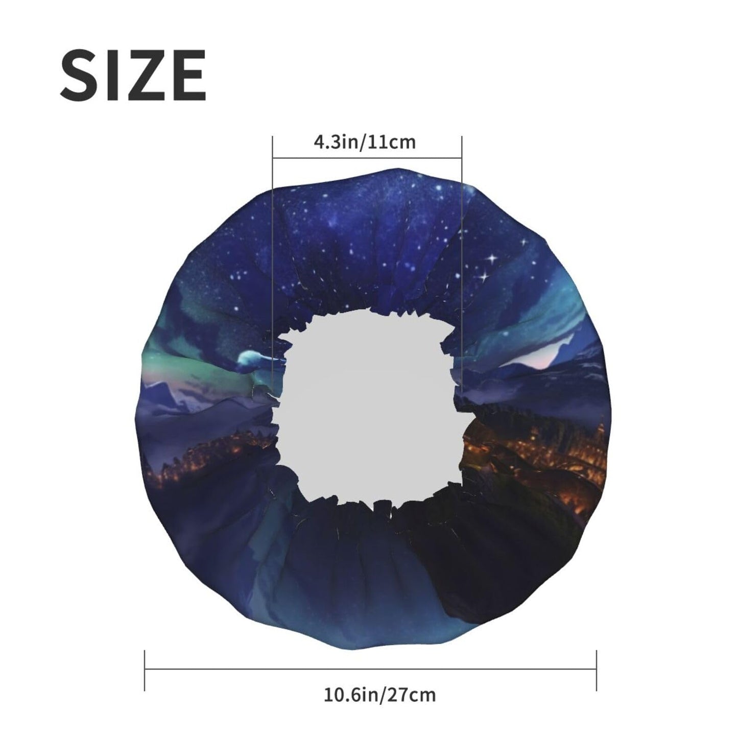Fantasy Night Scene Shower Cap for Women Men Large Reusable Shower Bonnet Double-Layer Waterproof Bath Caps Elastic Band Hair Hat for All Hairstyles Beauty and Personal Care BWLHJKE