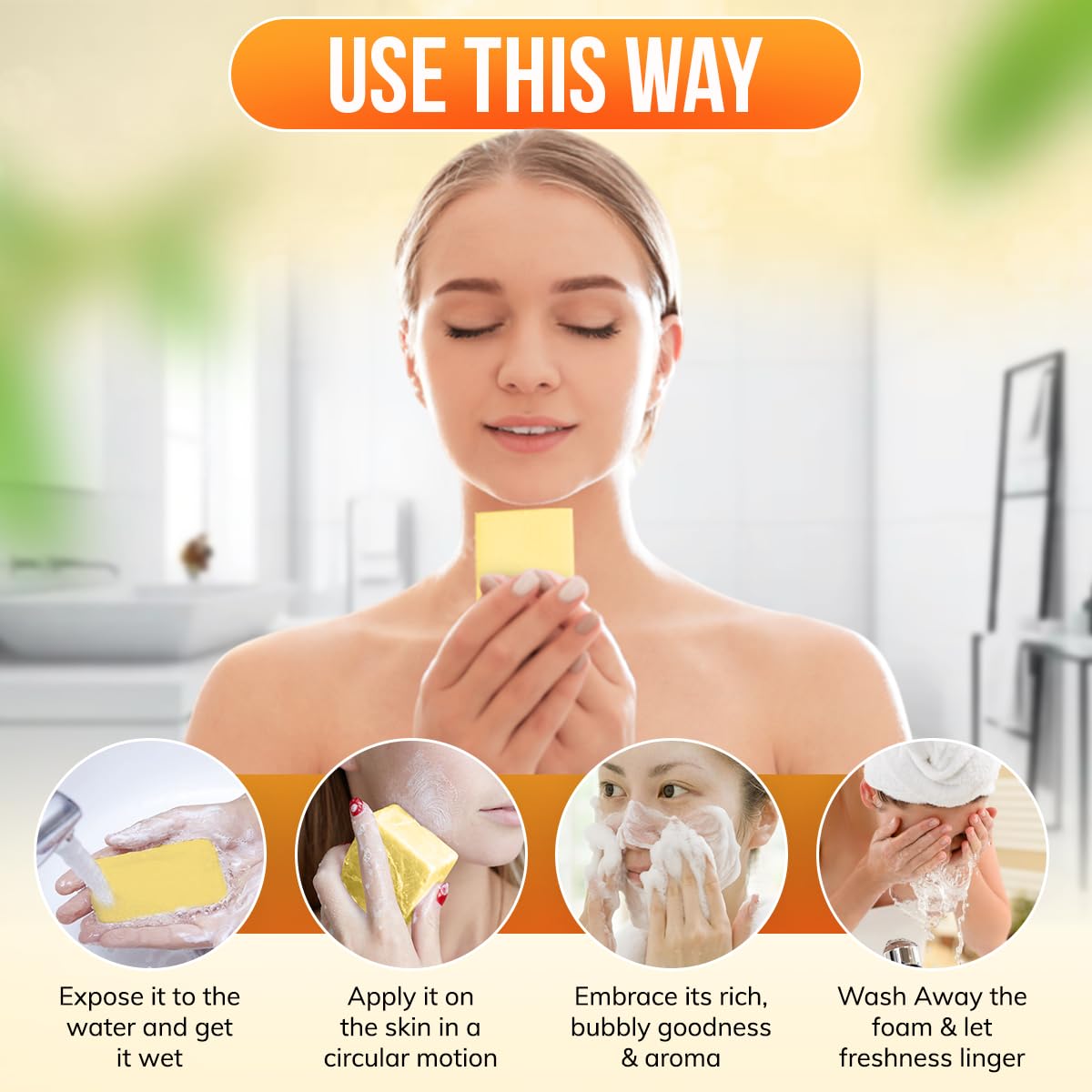 Reshma Beauty Turmeric Soap | Infused with Turmeric Extract, Olive Oil, Coconut Oil (Pack Of 1), 5.05 oz Beauty & Personal Care Reshma Beauty