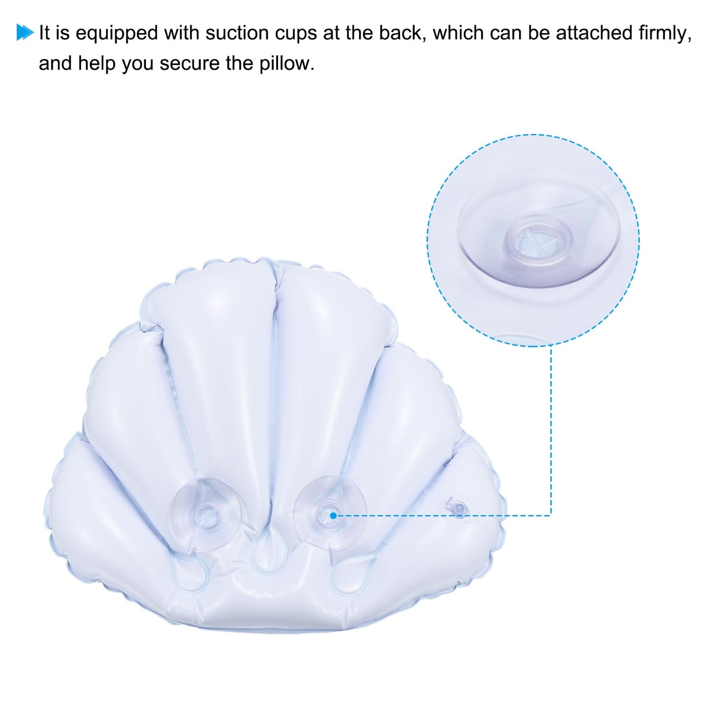 PATIKIL Inflatable Bath Pillow with Suction Cups, 3 Pack Terry Cloth Covered Shell Shape Bath Pillow Neck Support for Bathtub Hot Tub (Pink, Blue Beauty and Personal Care PATIKIL
