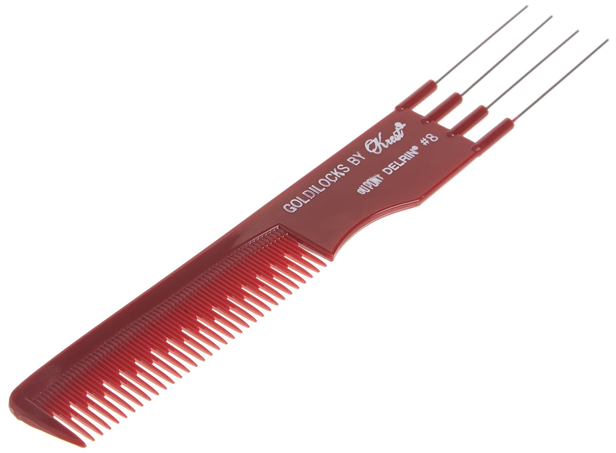 Krest Goldilocks Lift Teasing Comb with Metal Prong Heat Resistan Comb. 7.75 In.