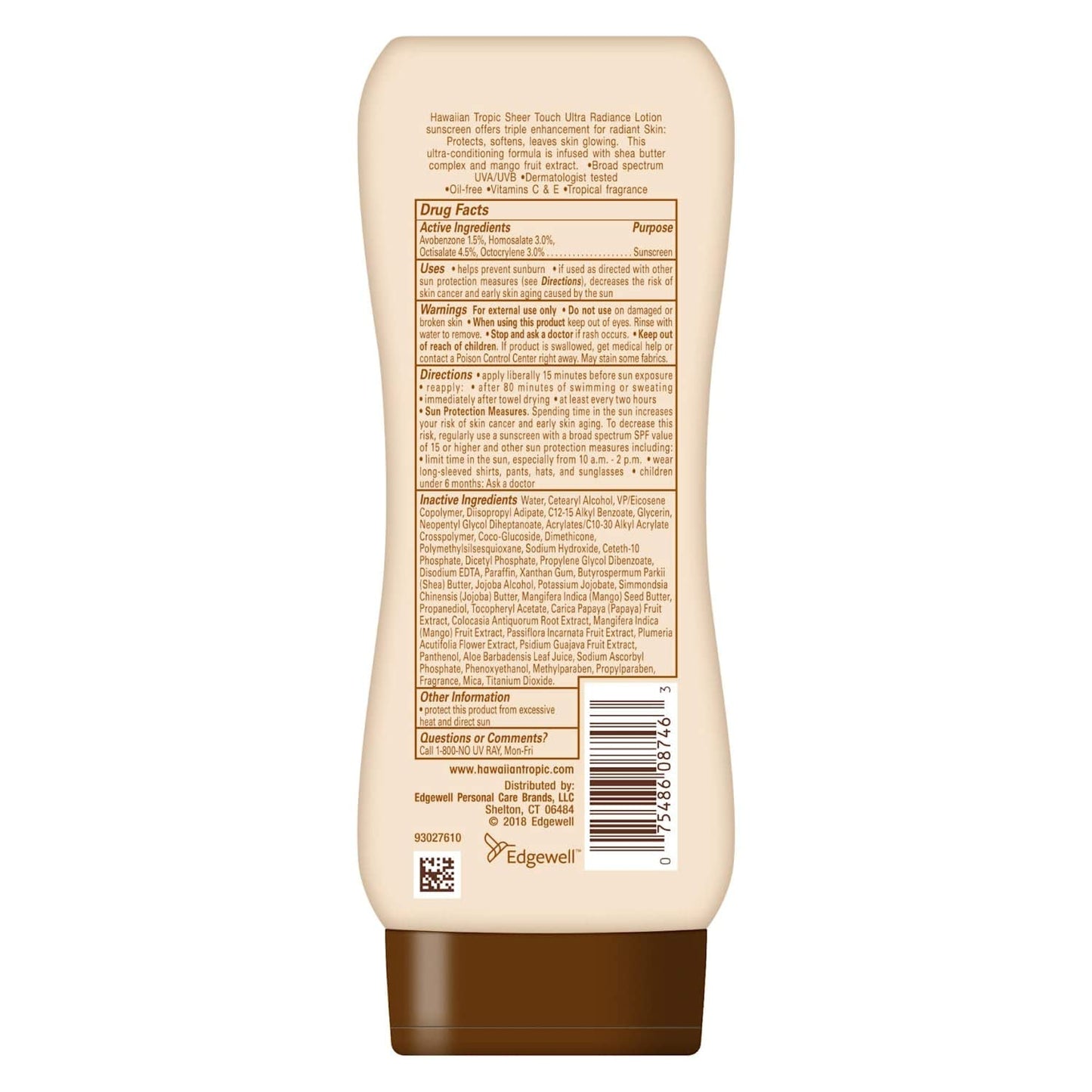 Hawaiian Tropic Sheer Touch Lotion Sunscreen, Ultra Radiance SPF 15, 8 oz (Pack of 2) Beauty & Personal Care Hawaiian Tropic