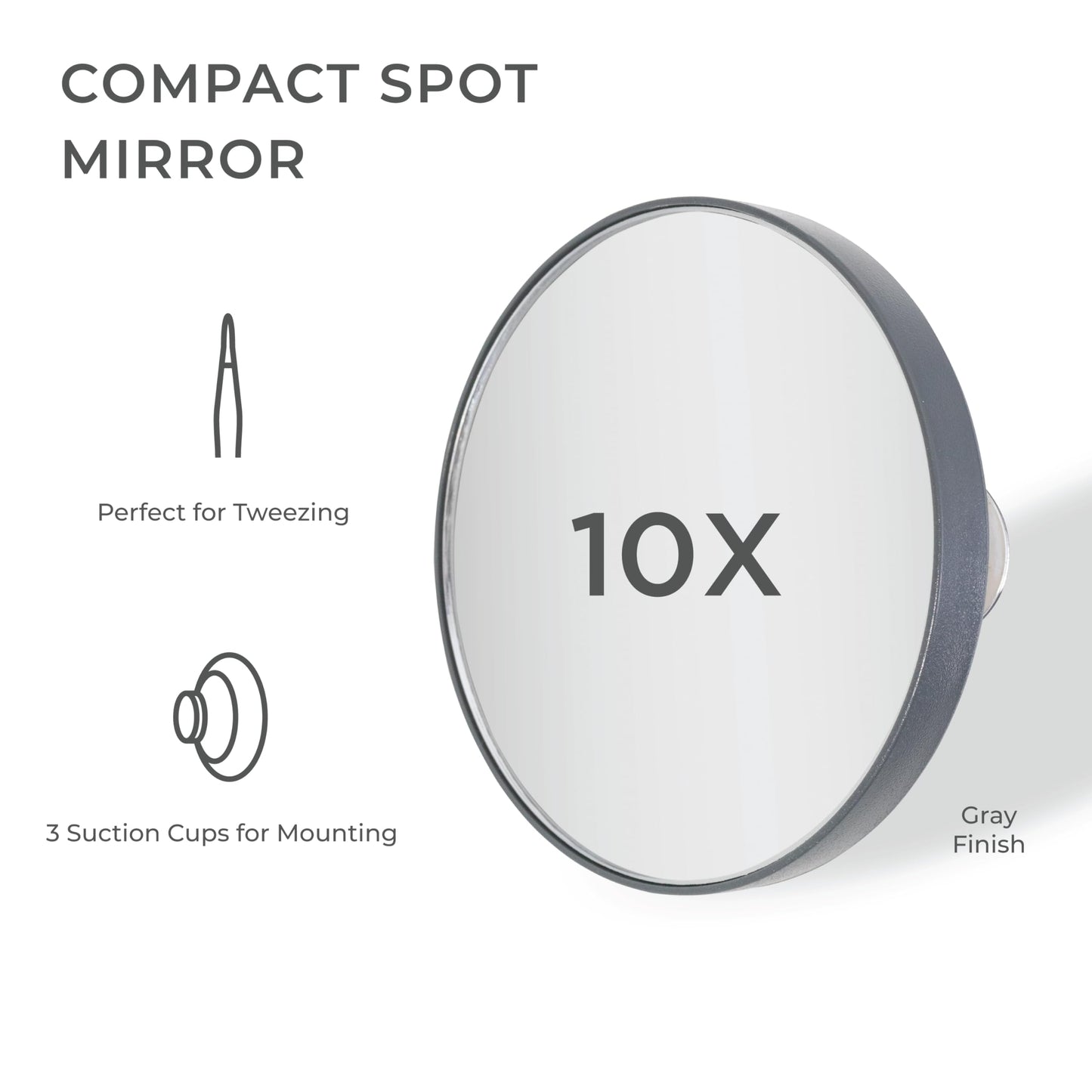 Zadro Compact Spot Mirror, Powerful 10X/15X or 20X Magnifications Travel Mirrors with Suction Cups, Mini Purse-Size Mirror-for-Makeup, Tweezing, Beauty & Personal Care Zadro