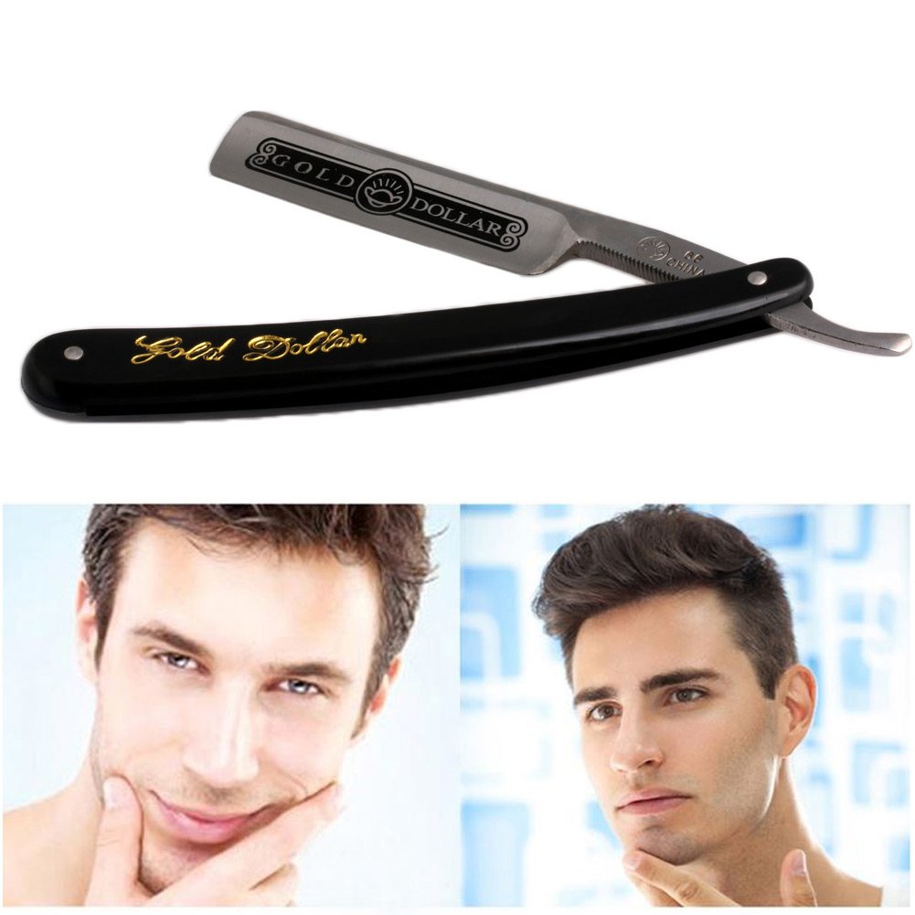 Tangc Pro Gold Dollar Shave Knife 66 Straight Edge Barber Razor Folding Hair Shaving Beauty and Personal Care Tangc