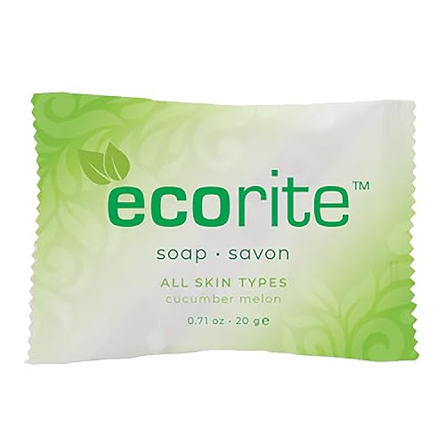 Ecorite Facial Bar with Cucumber-Melon Fragrance, Travel Size Hotel Amenities Biodegradable/Recyclable Frosted Sachet, 0.70oz / 20gm, Pack of 288 Beauty & Personal Care Ecorite