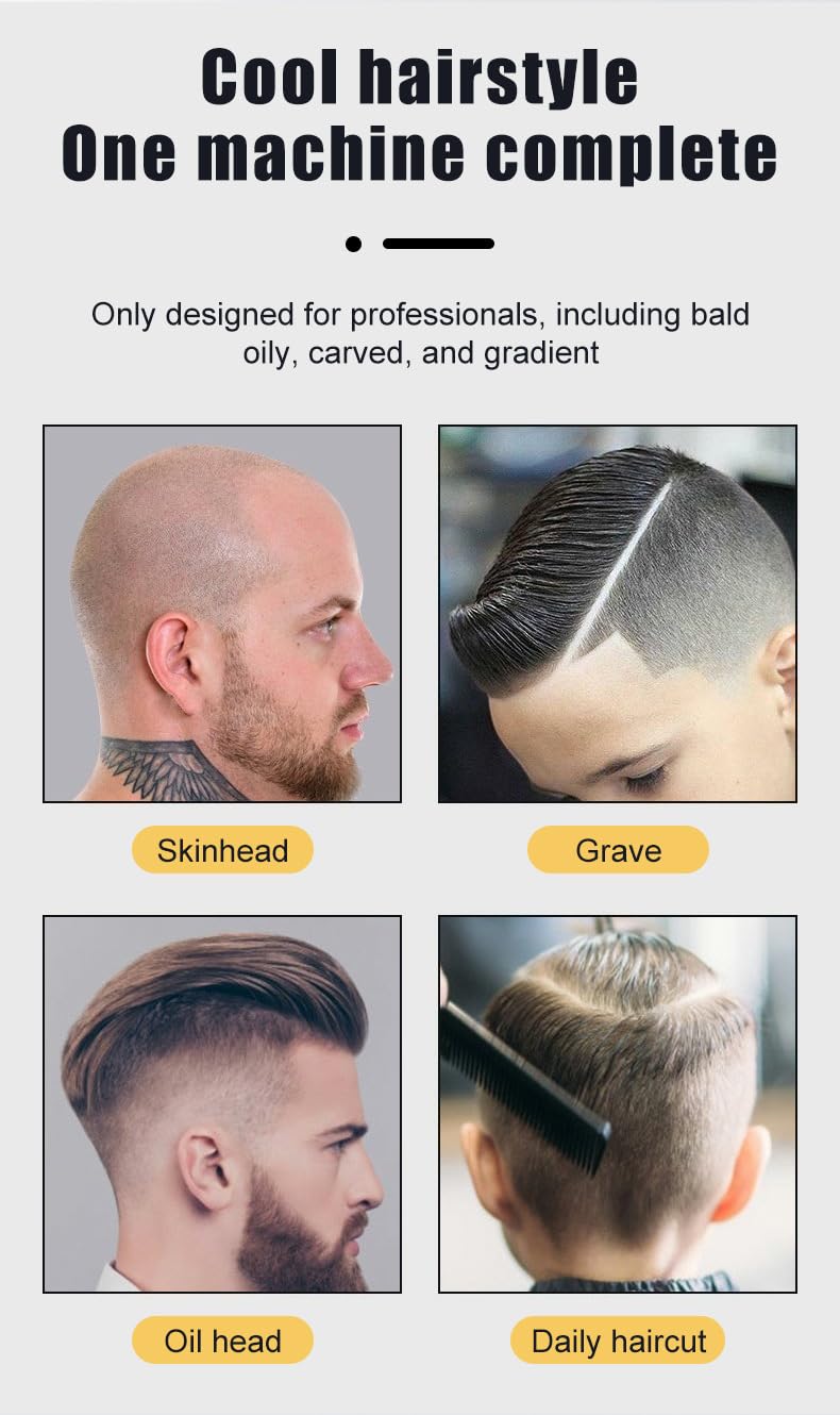 Hair Clippers for Men, Professional, Cordless Clippers & Trimmer Set, Super Quiet, Clippers for Hair Cutting Kit with LED Display, 5W Powerful Motor Beauty and Personal Care QDKVTNDJZ