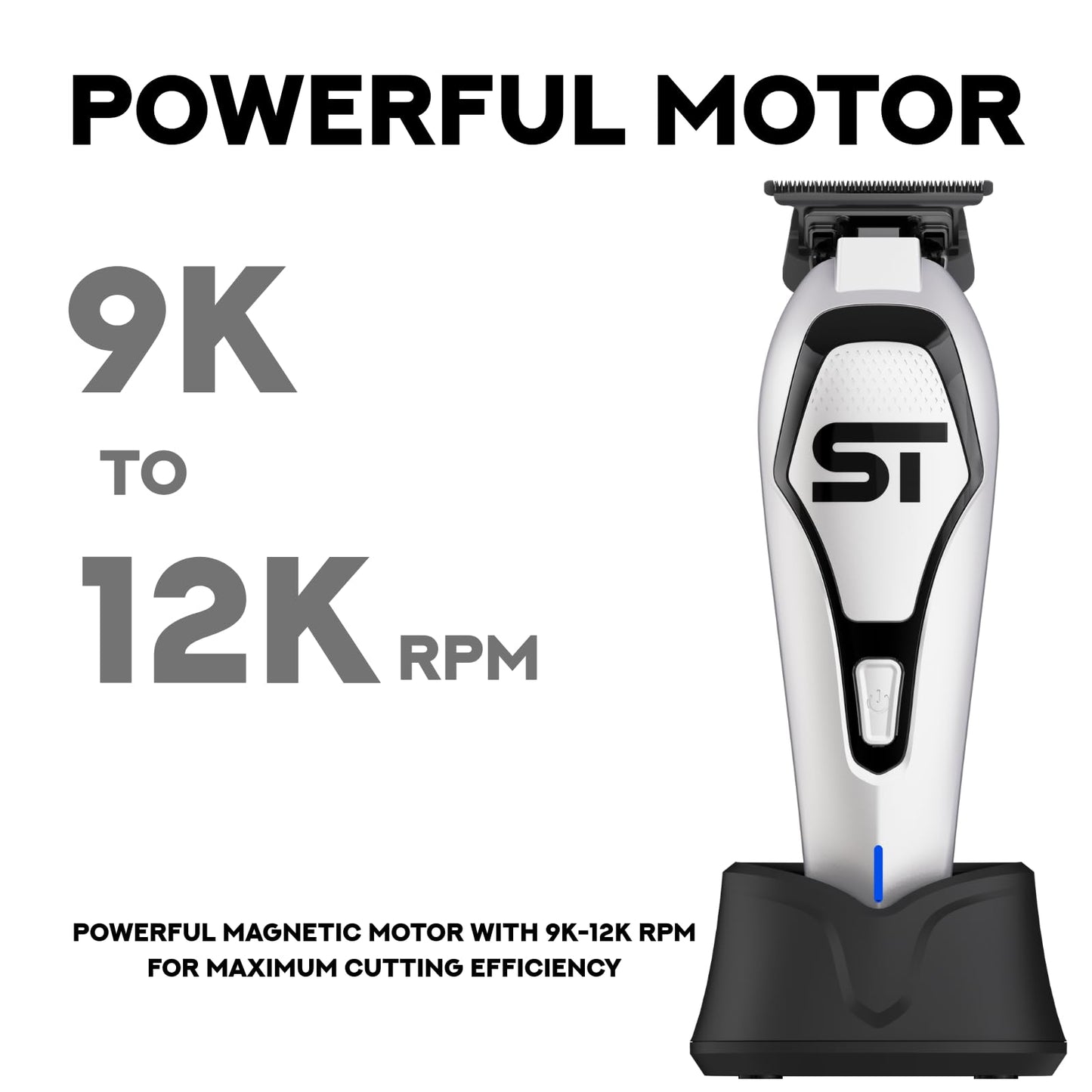 Supreme Trimmer Darkstar 72 Trimmer ST700 with Magnetic Vector Motor - 180 Min Run Time, 9000 RPM Barber Hair Trimmer - Low Noise, Professional Beard Beauty and Personal Care Supreme Trimmer