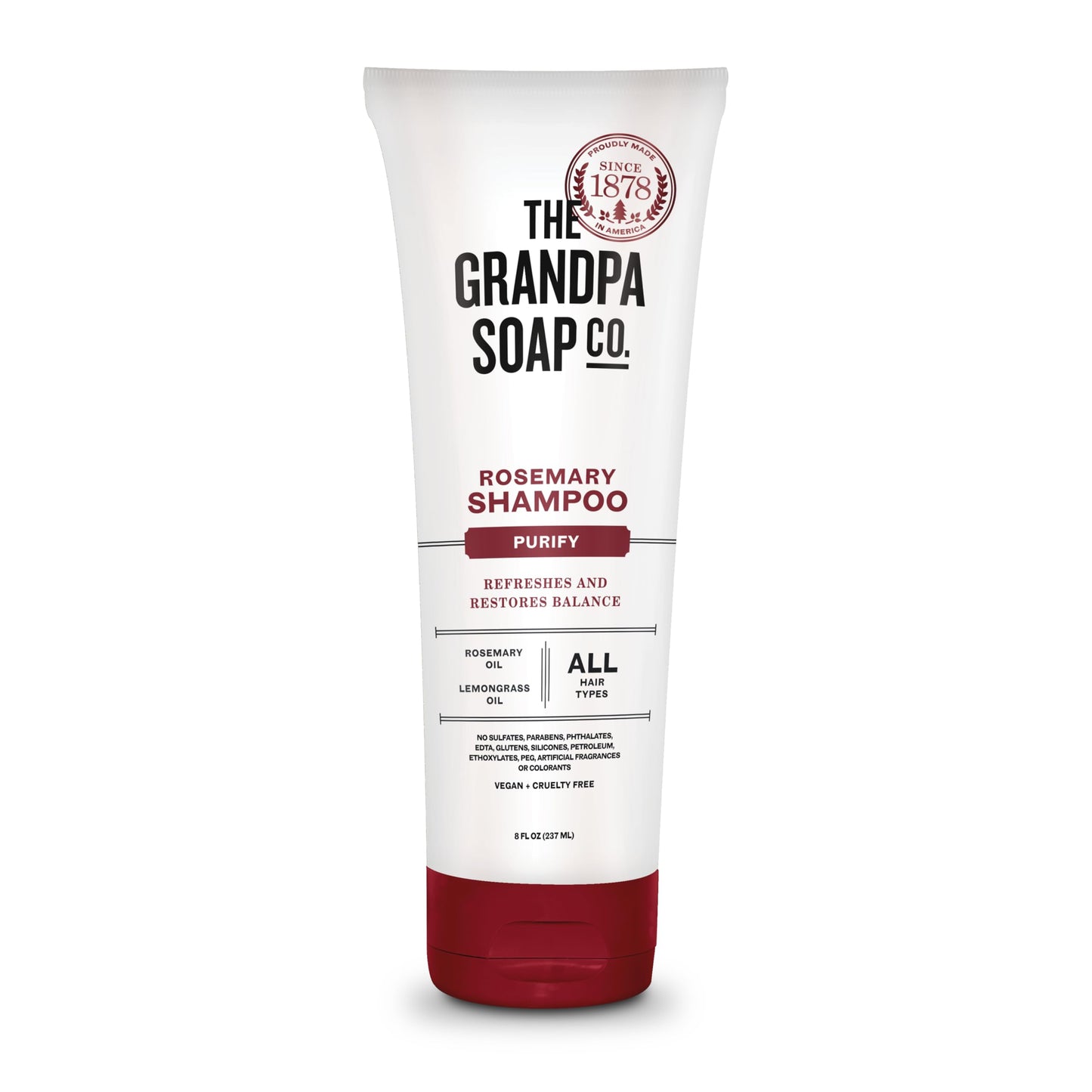 The Grandpa Soap Company Shampoo - Purifying With Rosemary and Lemongrass Oils, Leaves Scalp and Hair Feeling Clean and Fresh, All Hair Types, Vegan Beauty & Personal Care The Grandpa Soap Company