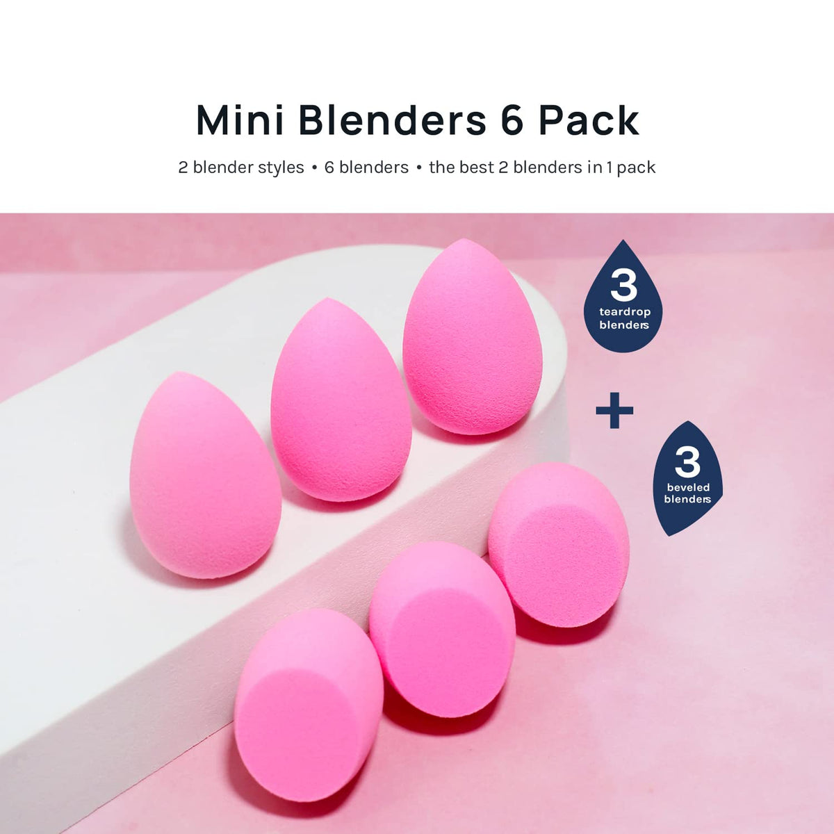AOA STUDIO Collection MiNi Makeup Sponge Set Blender Latex Free and High-definition of 6 For Powder Cream Liquid, Super Soft Wonder Beauty Cosmetic 3