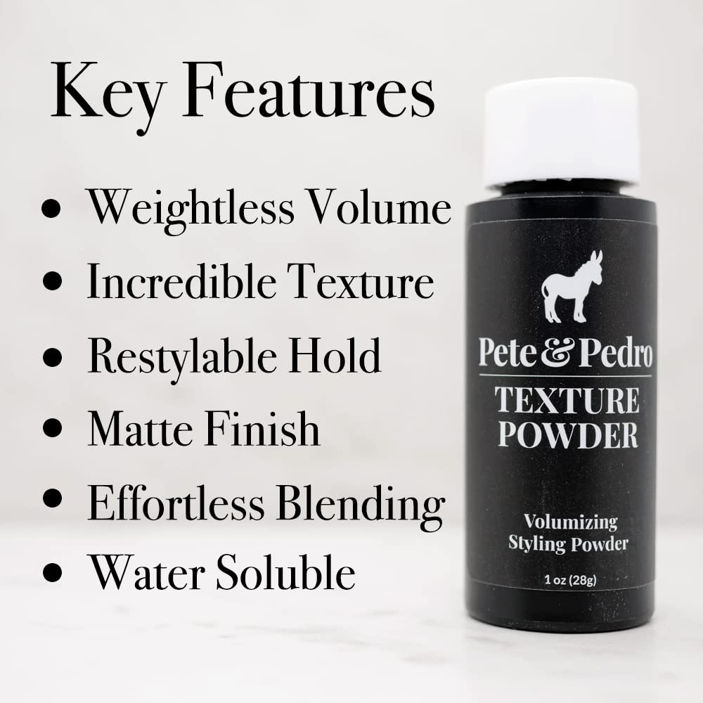 Pete & Pedro TEXTURE POWDER - Texturizing and Volumizing Styling Powder For Men & Women | Adds Mega Volume & Texture, Matte Finish, Root Lifting Beauty & Personal Care Pete & Pedro