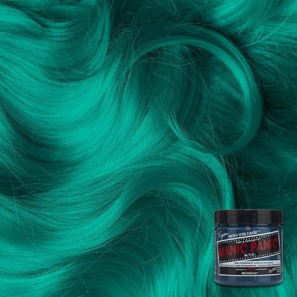 MANIC PANIC Classic Mermaid Semi Permanent Hair Color - Neon Ocean Blue Hair Dye for Women & Men That Lasts 4-6 Weeks - Vegan, Ammonia & Cruelty-Free Beauty & Personal Care MANIC PANIC