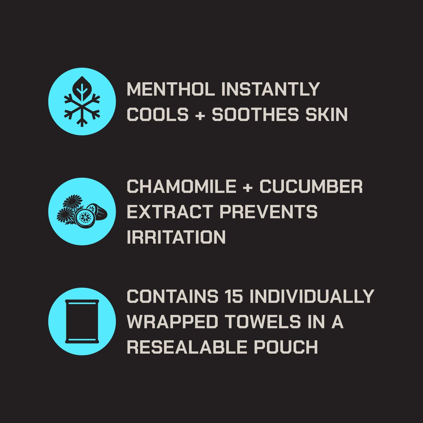 Duke Cannon Cold Shower Cooling Field Towels - 15 Individually Wrapped Towels - Men's Face and Body Wipes - Made with Menthol & Aloe - Instant Refresh Beauty & Personal Care Duke Cannon Supply Co.