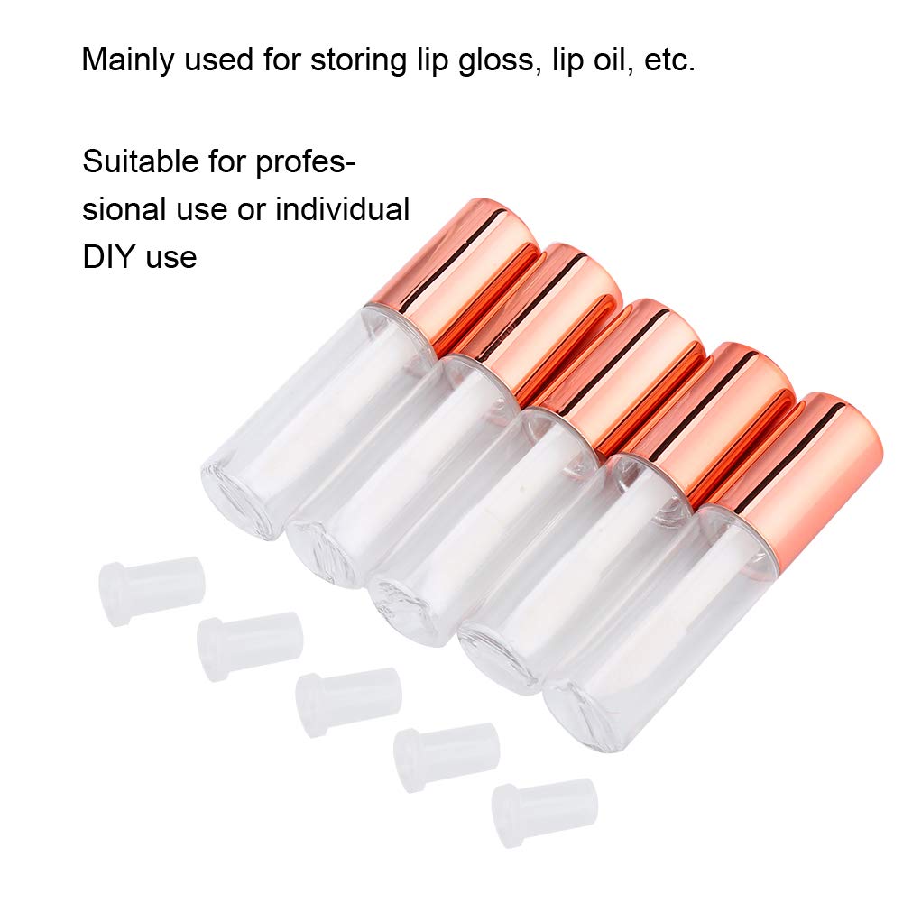 Case of 90 packs, Empty Plastic Clear Lip Gloss Tubes Lip Balm Bottle Container Rose Gold Transparent 1.2ML Makeup Tool for Women (90 pcs, Rose Gold) Beauty & Personal Care YIPINER