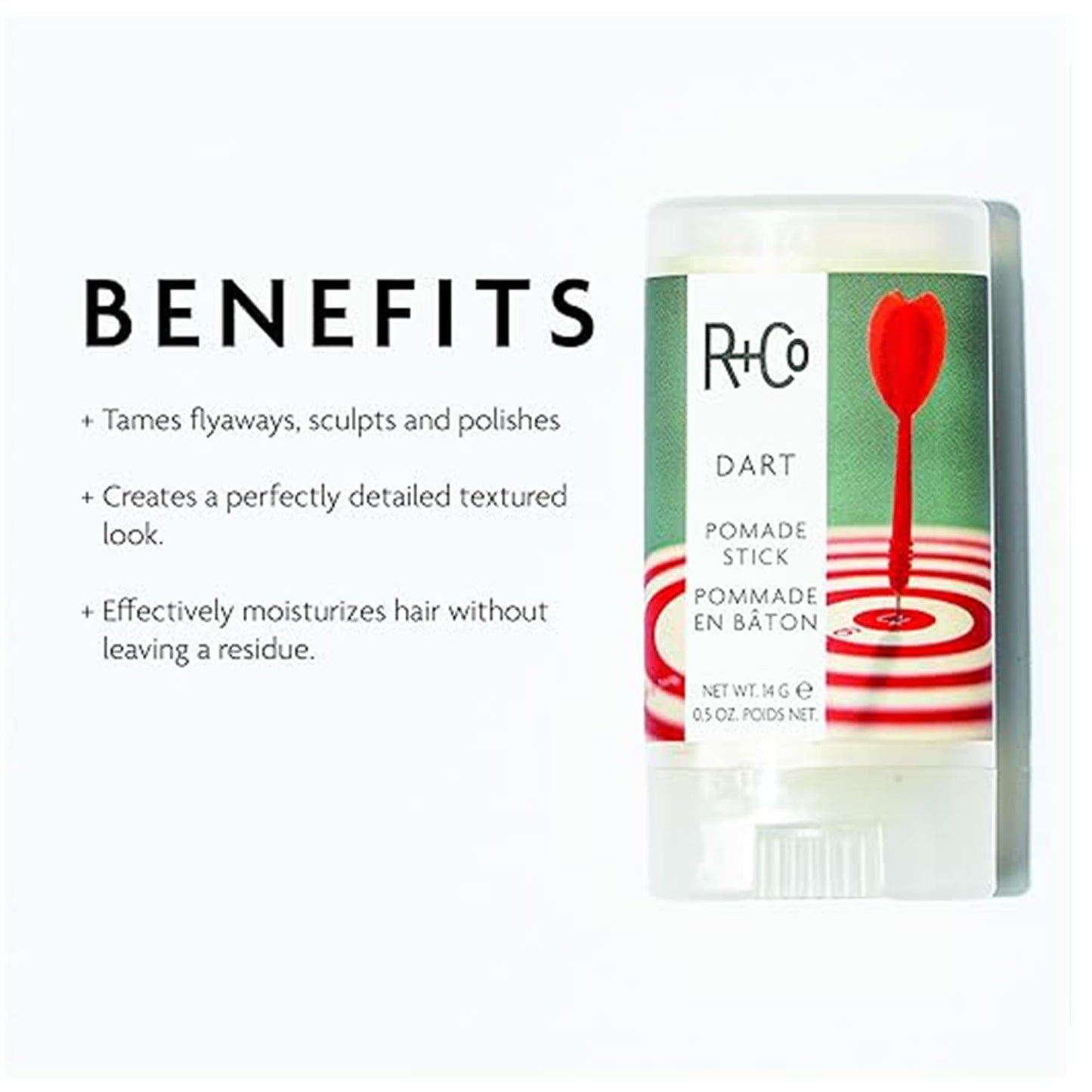 R+Co Dart Pomade Stick | Tame Flyaways, Sculpt and Polish | Long Lasting Texture and Shapes | Vegan + No Parabens | 0.5 Ounce (Pack of 2) Beauty & Personal Care R+Co